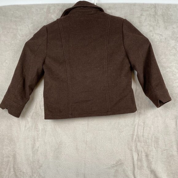 Fillmore American Womans Peacoat Large Rock Double-Breasted Brown Wool Blend - Picture 2 of 7